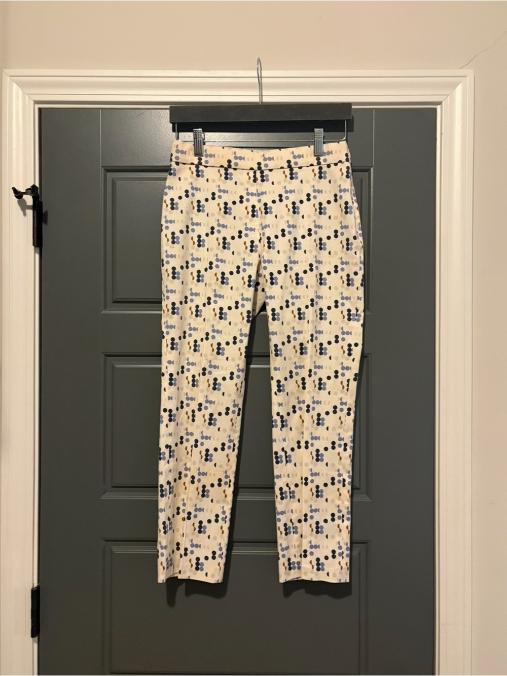 Akris Punto Geometric Print Ankle Pants Size US 2 Cotton Stretch Designer